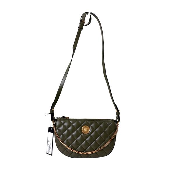 Versace Medusa Quilted Olive Green Crossbody Bag - Picture 3 of 13